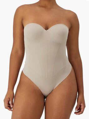 Maidenform Women's Tummy Shaping Thong Bodysuit, Multiway Shaper Sz M 10602